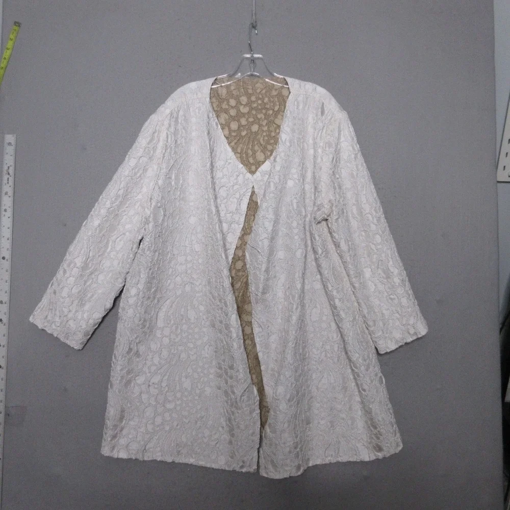 Chicos Travelers Topper Cardigan Gold Reversible Lightweight Party Formal Event
